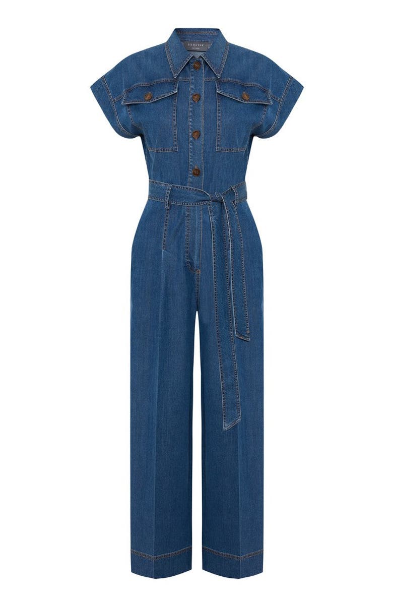 Exquise Josephine Jumpsuit, Alternate, color, Indigo