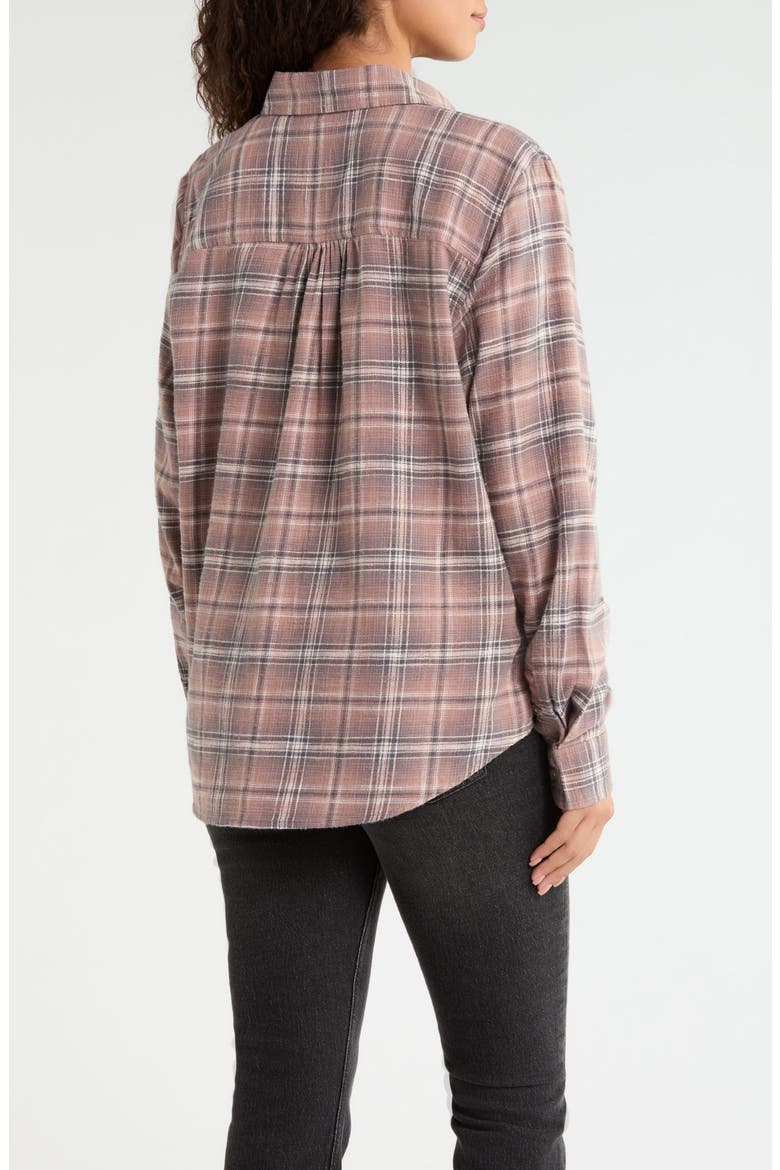 Plaid Button-Up Shirt, Alternate, color, MAUVE PLAID