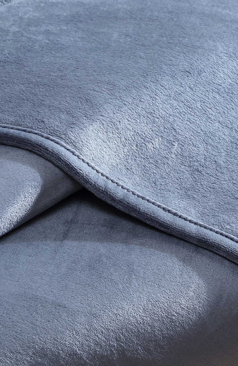 Calvin Klein Core Plush Blanket, Alternate, color, Slate B Lue