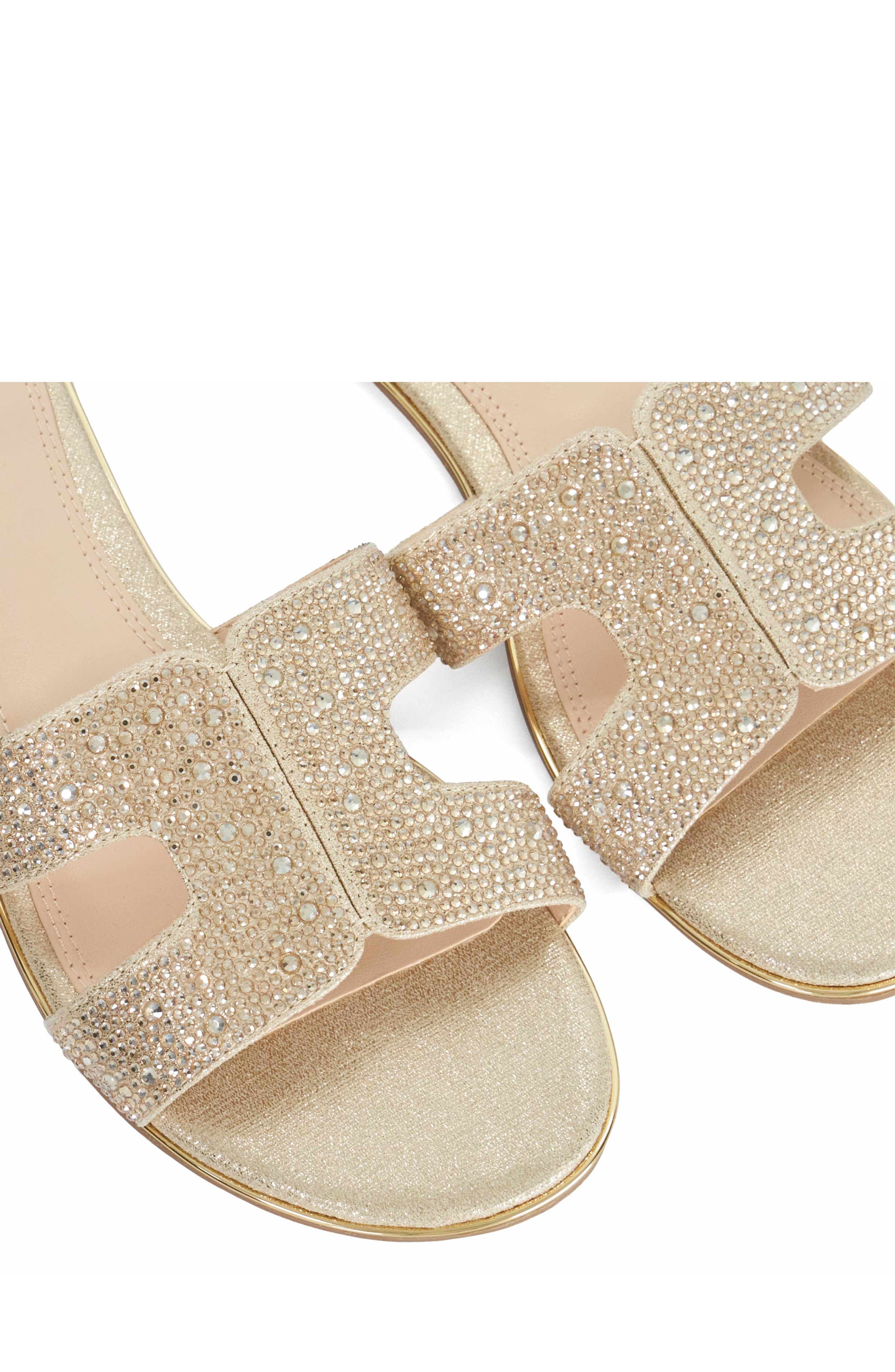 Dune London Ludlowss Embellished Slide Sandal, Alternate, color, Gold