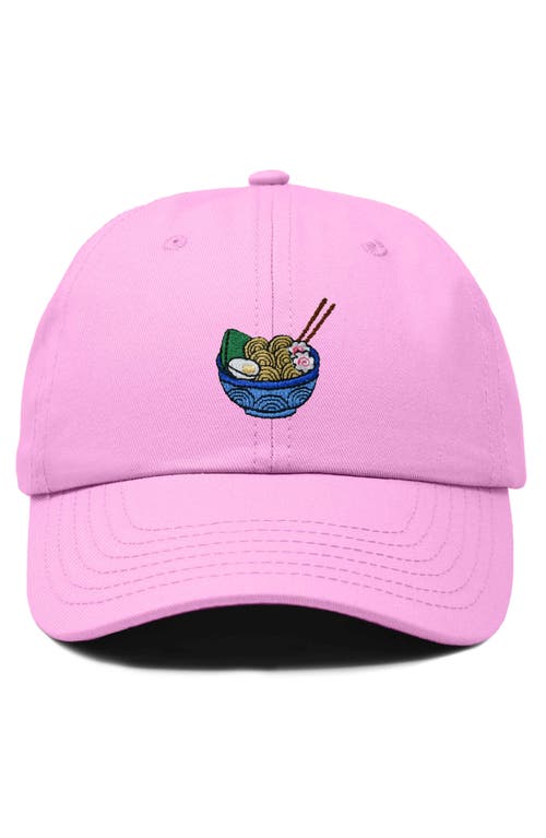 Dalix Noodles Embroidered Casual Cap In Light Pink