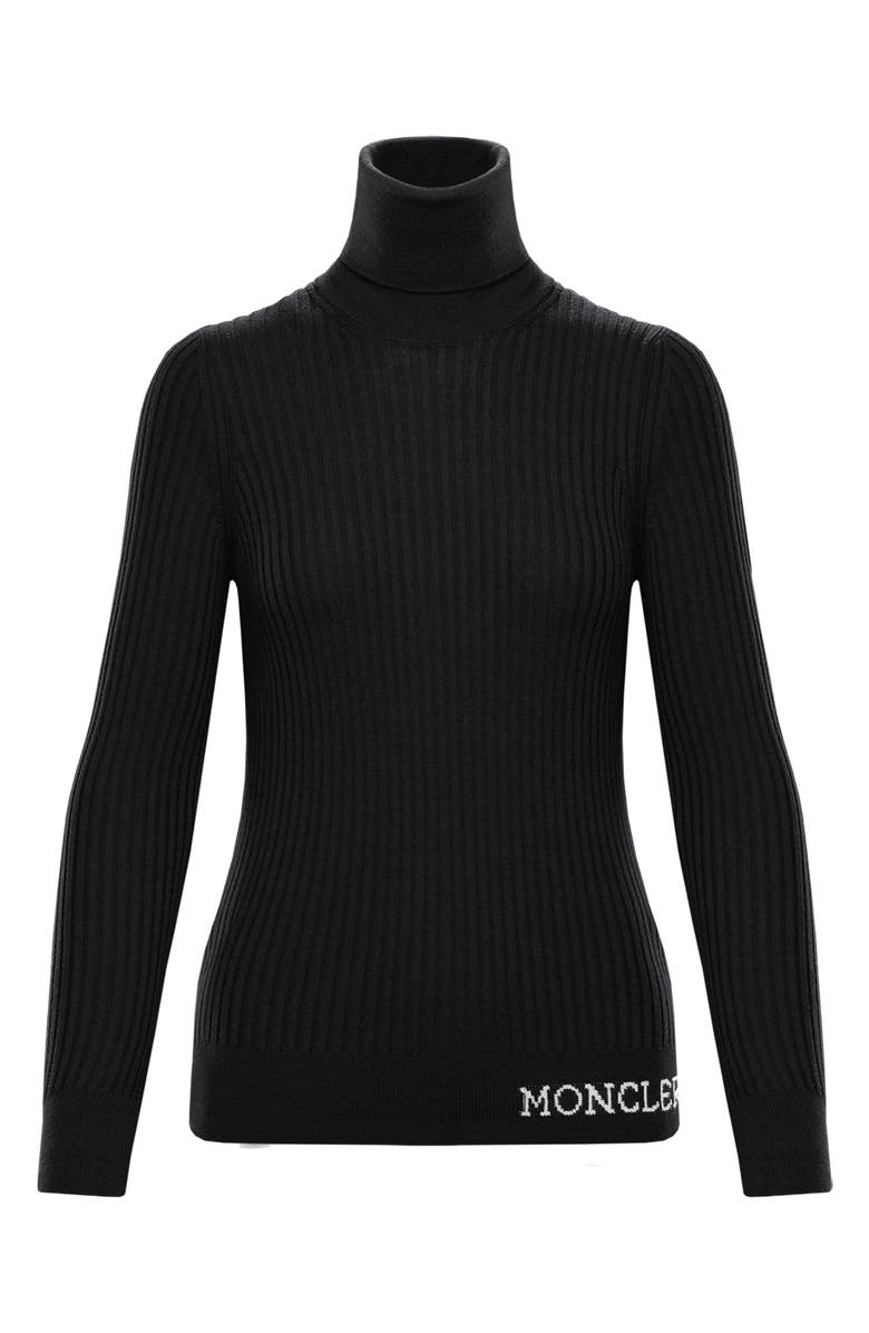 Moncler Logo Turtleneck Sweater, Alternate, color, 