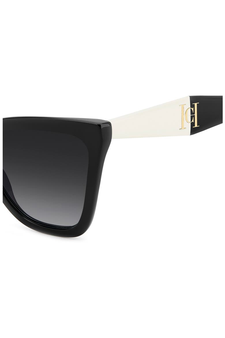 59mm Gradient Cat Eye Sunglasses, Alternate, color, BLACK WHITE/ DARK GREY