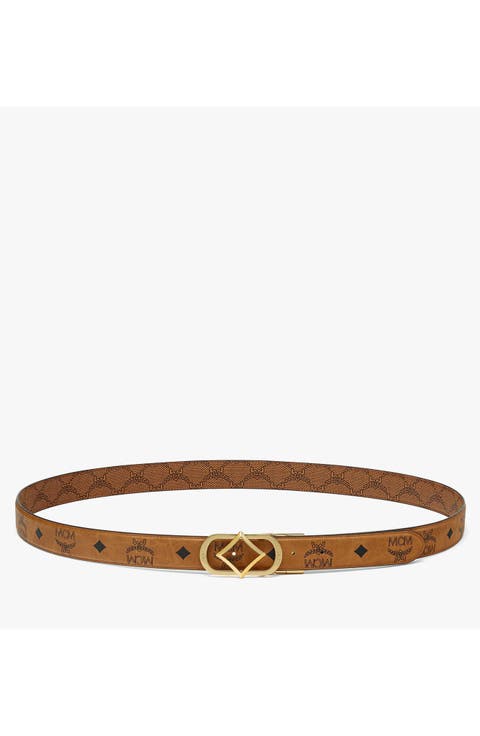 Diamond Buckle Reversible Monogram Belt
