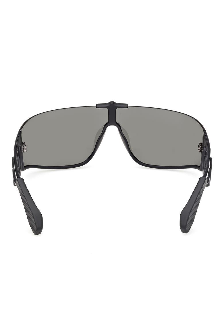 141mm Loubishark Square Shield Sunglasses, Alternate, color, BLACK FRAME WITH ZEISS LENS IN SMOKE GREY