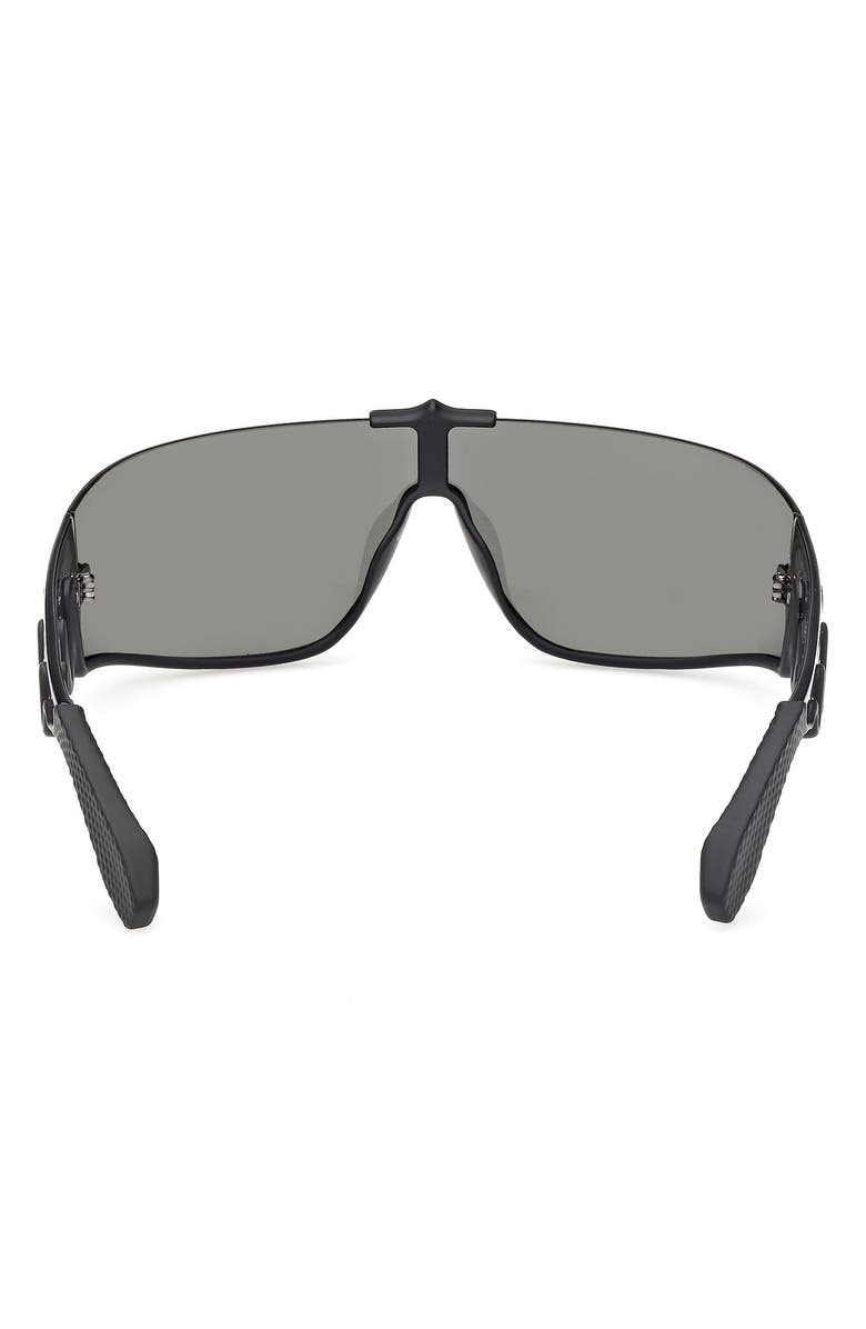 Christian Louboutin 141mm Loubishark Square Shield Sunglasses, Alternate, color, Black/ Smoke Grey
