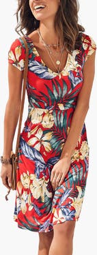 LASCANA Pattern V-Neck Dress