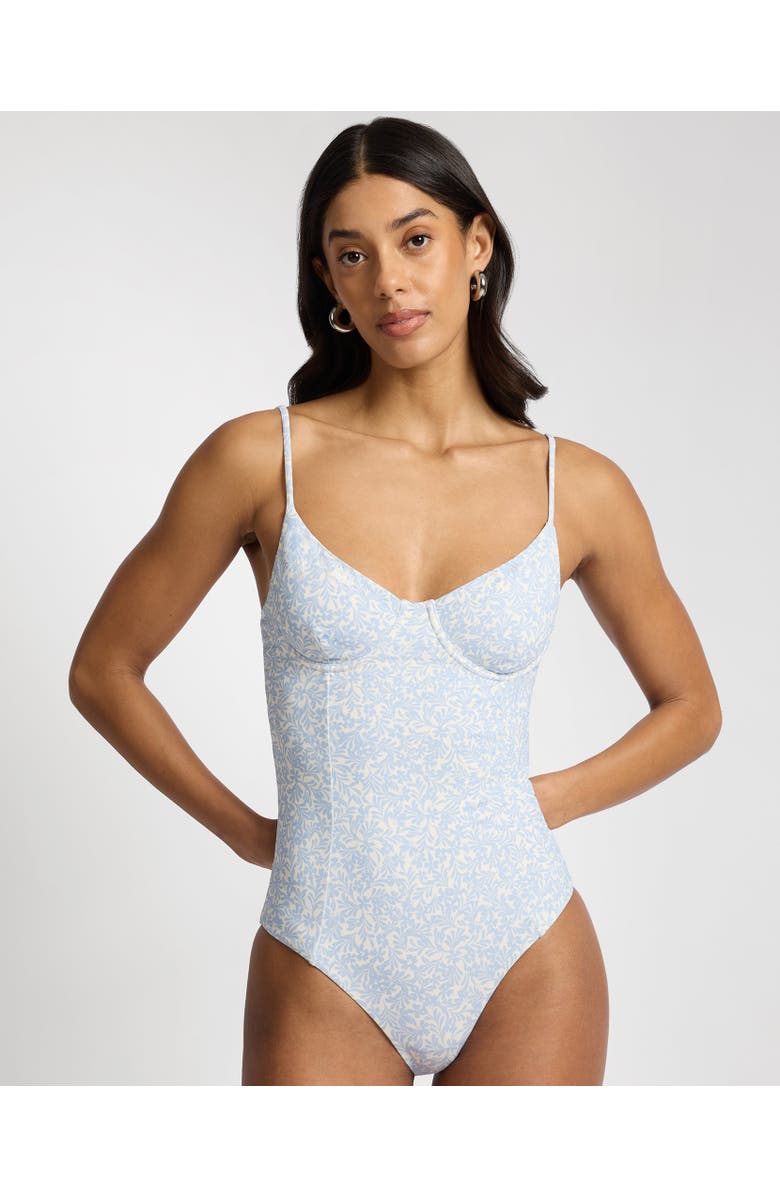 Onia Chelsea Underwire One-Piece, Main, color, Sky/Egret