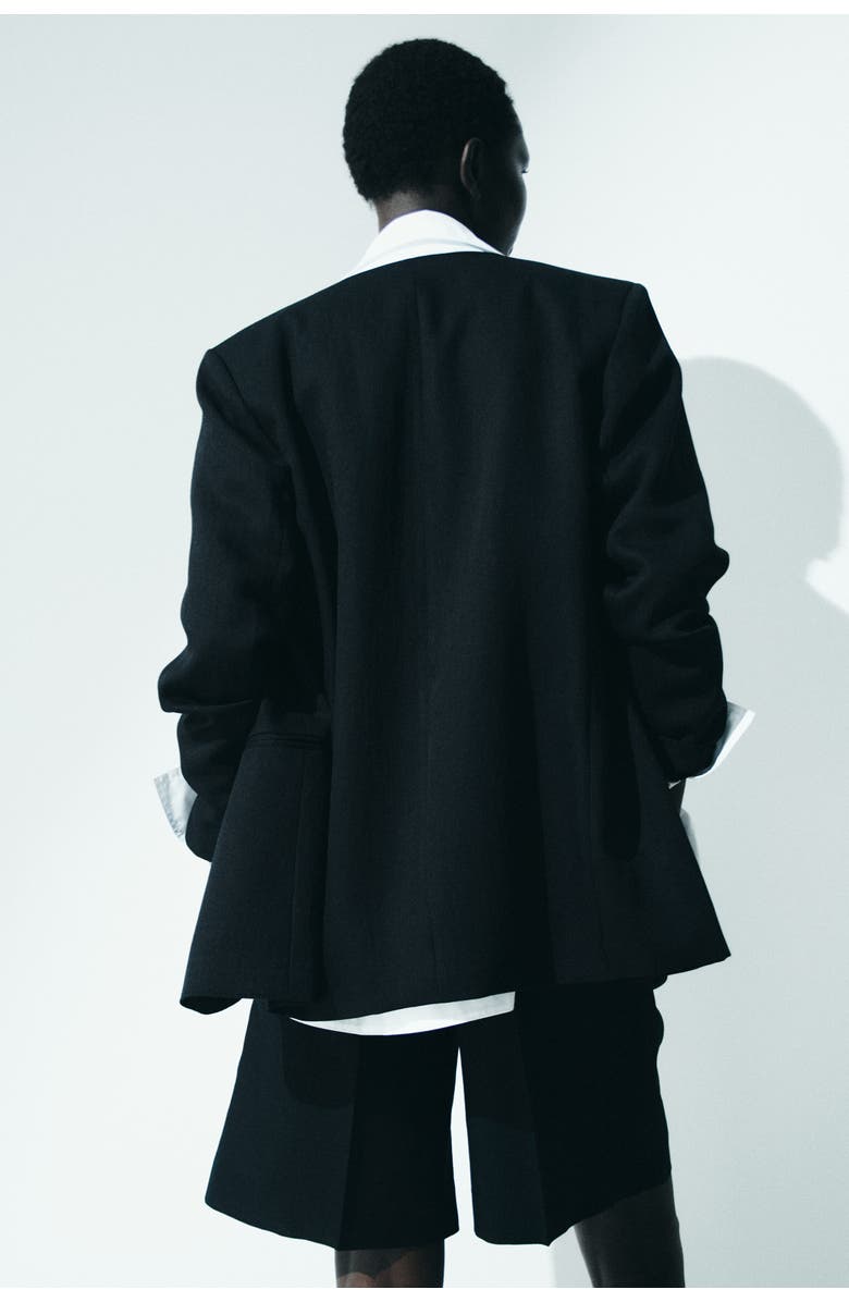 H&M Linen-blend Tailored Shorts, Alternate, color, 