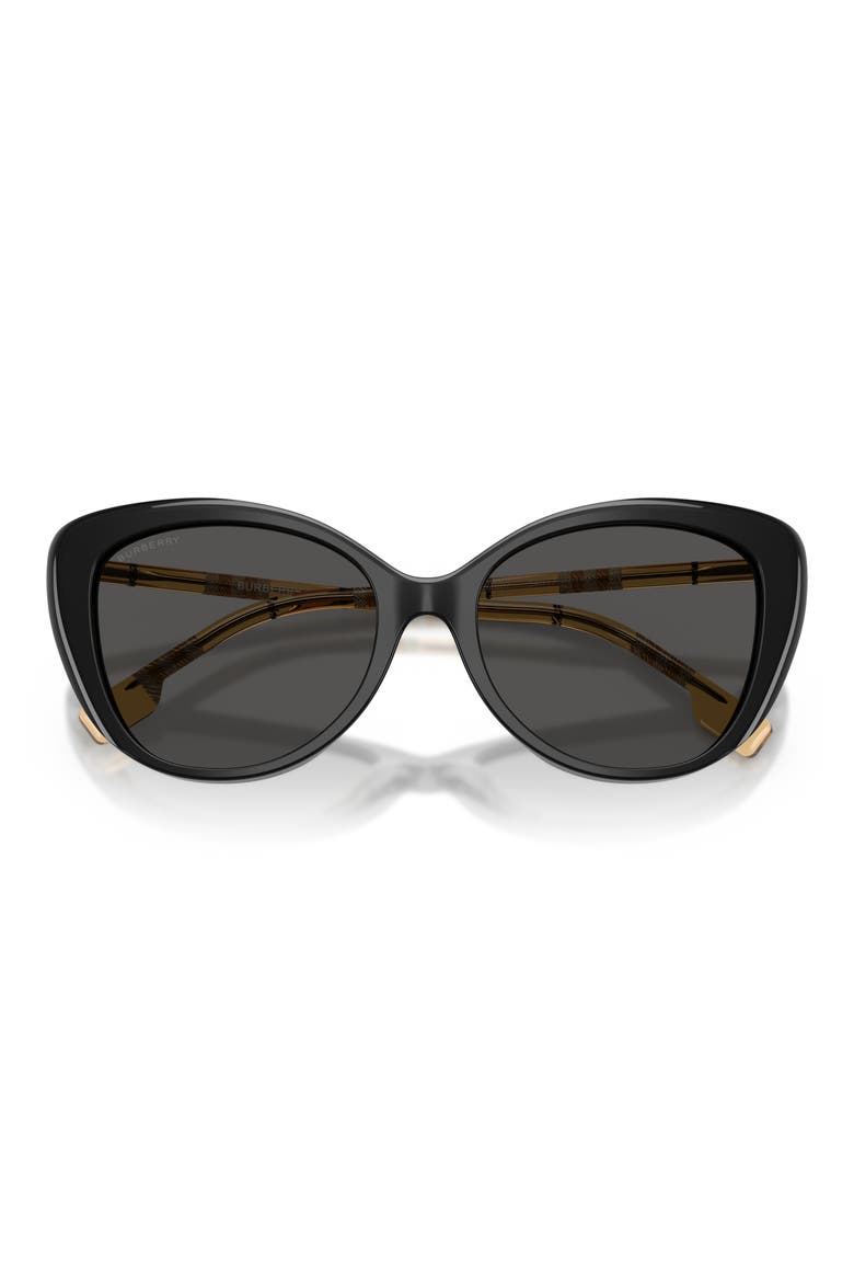 54mm Cat Eye Sunglasses, Alternate, color, BLACK / DARK GREY
