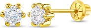 In Season Jewelry 14k 6 Prong Cubic Zirconia Solitaire Earrings