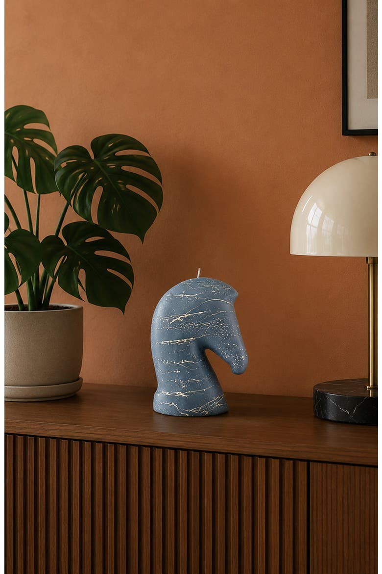 Pony Candle, Alternate, color, Grey / Splattered Cream