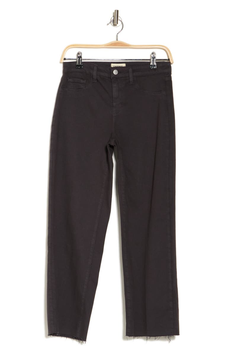 L'AGENCE Wanda High Waist Raw Hem Crop Wide Leg Jeans, Alternate, color, 