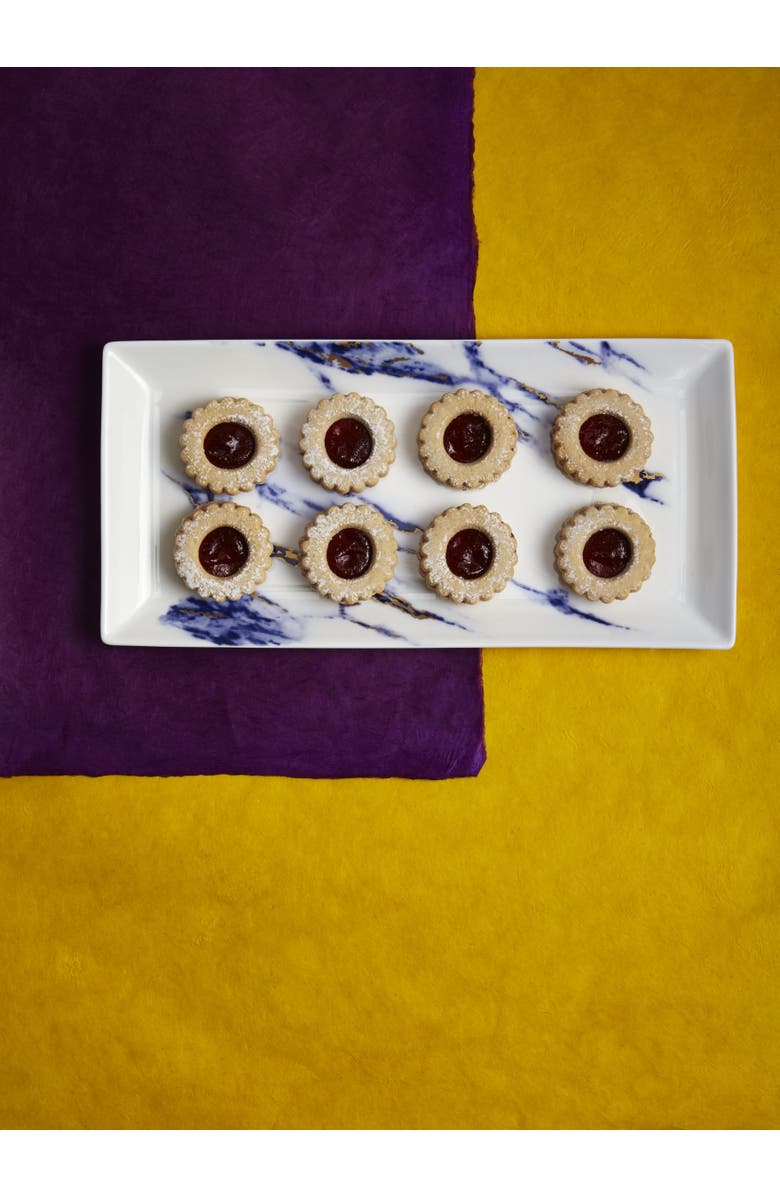 Prouna Marble Azure 13 Inch Sandwich/ Cake Tray, Alternate, color, White