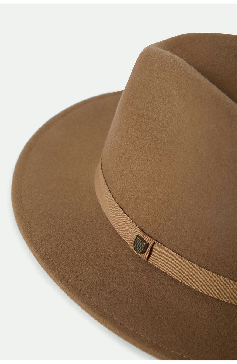 Brixton Messer Packable Wool Fedora, Alternate, color, Khaki/ Khaki