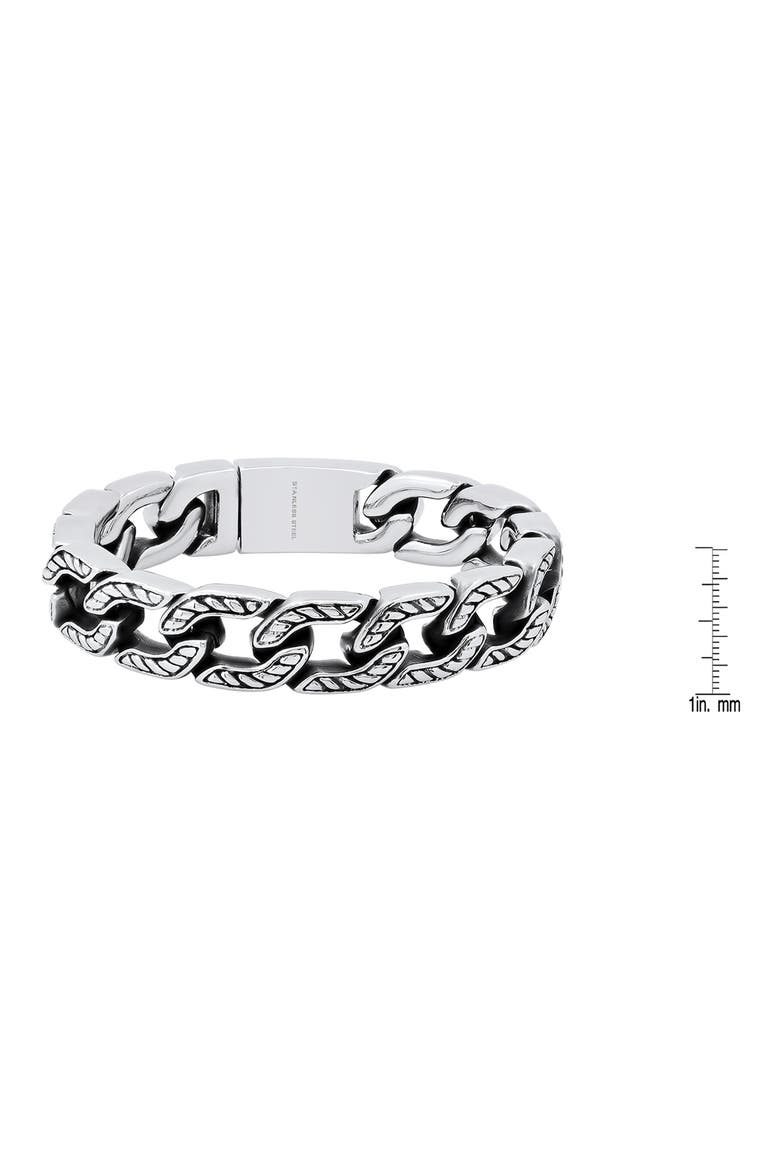 Heavy Oxidized Stainless Steel Chain Bracelet, Alternate, color, METALLIC