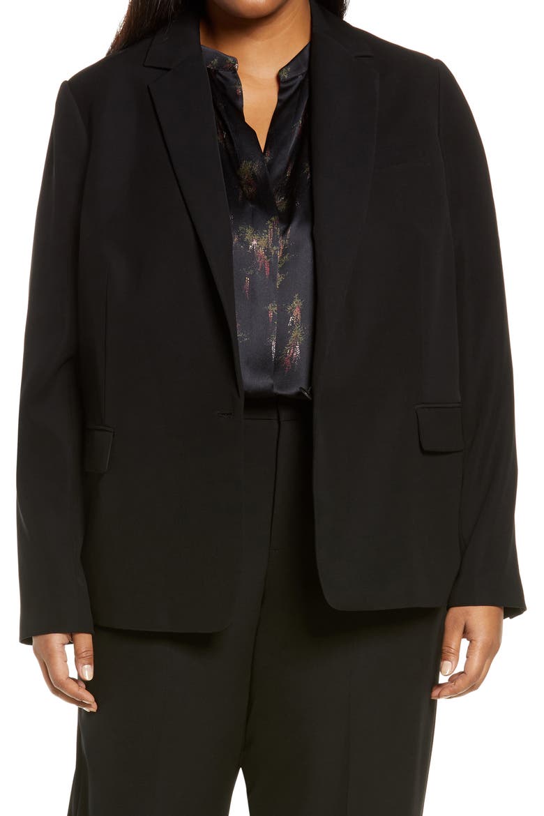 Women's Crepe Blazer, Main, color, BLACK