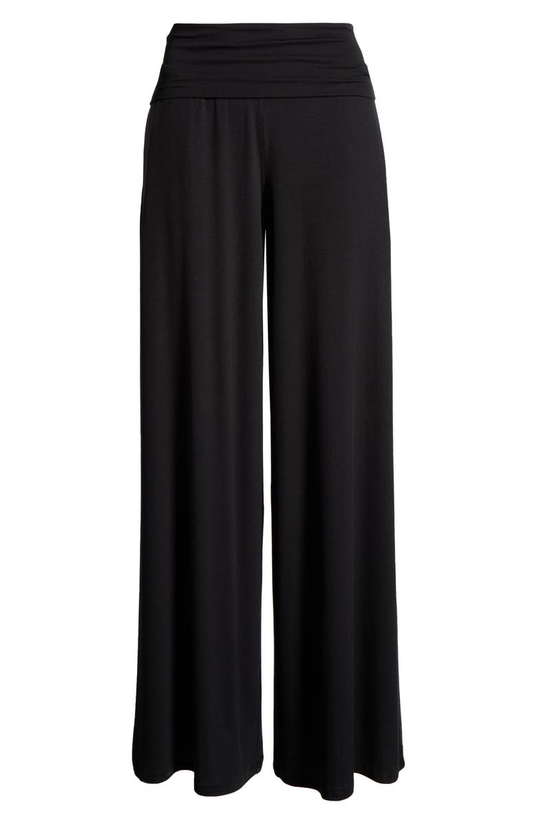 Lunya Rib Foldover Waist Pajama Pants, Alternate, color, Immersed Black