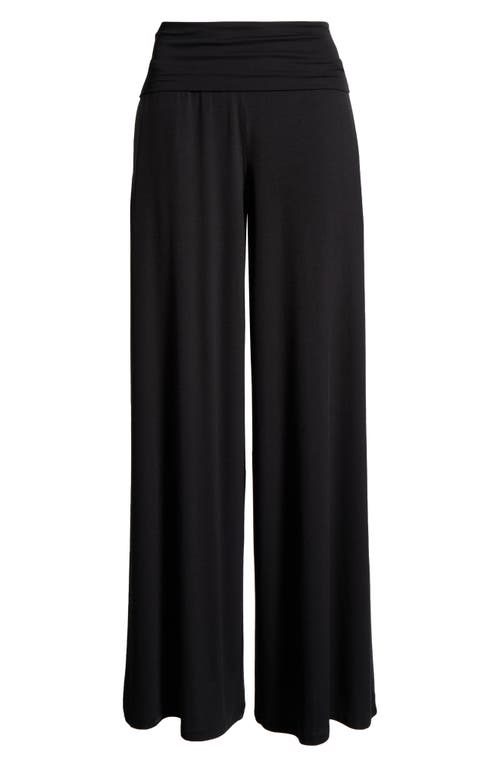 Lunya Rib Foldover Waist Pajama Pants In Black