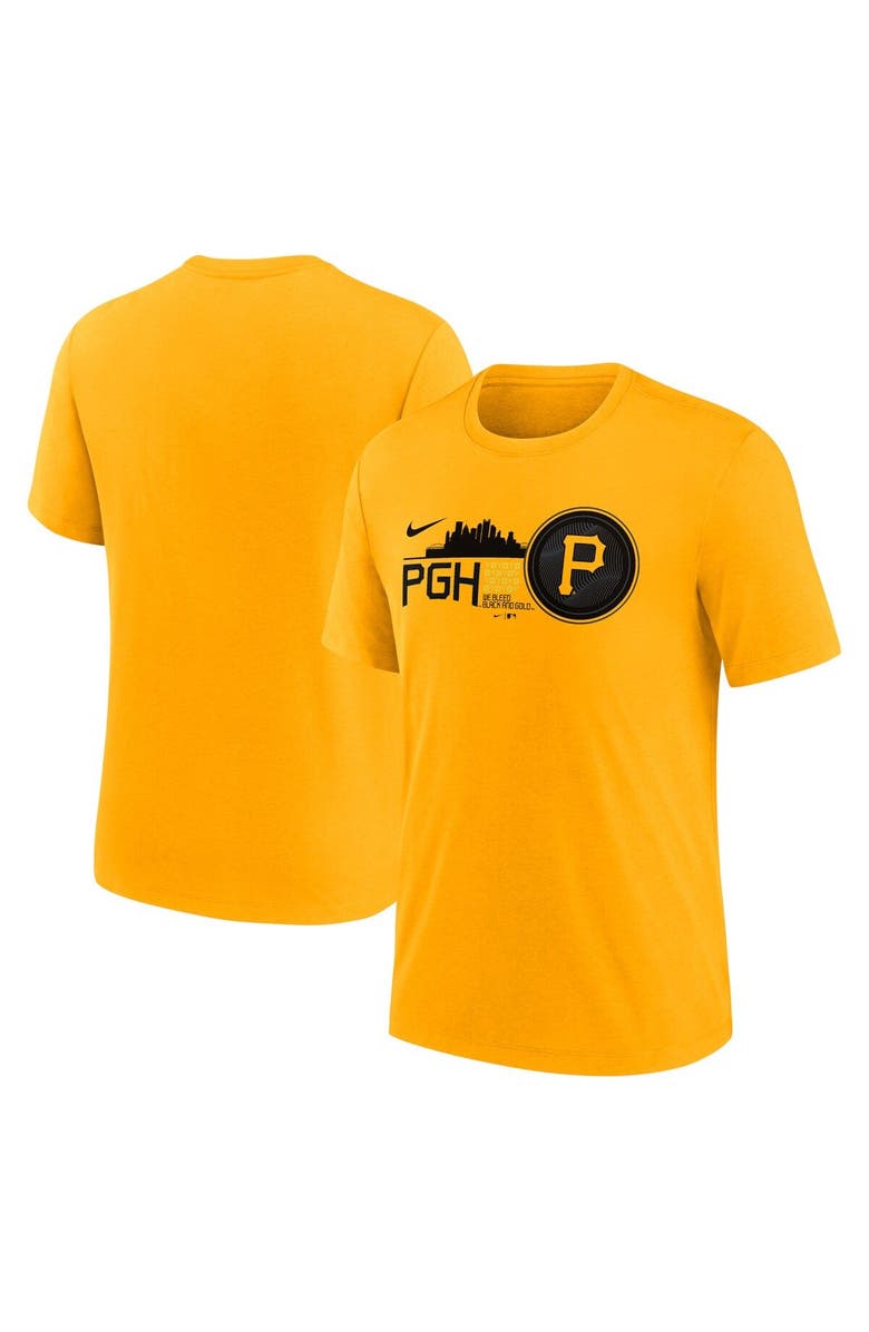 Nike Men's Nike Gold Pittsburgh Pirates City Connect Tri-Blend T-Shirt, Main, color, Gold