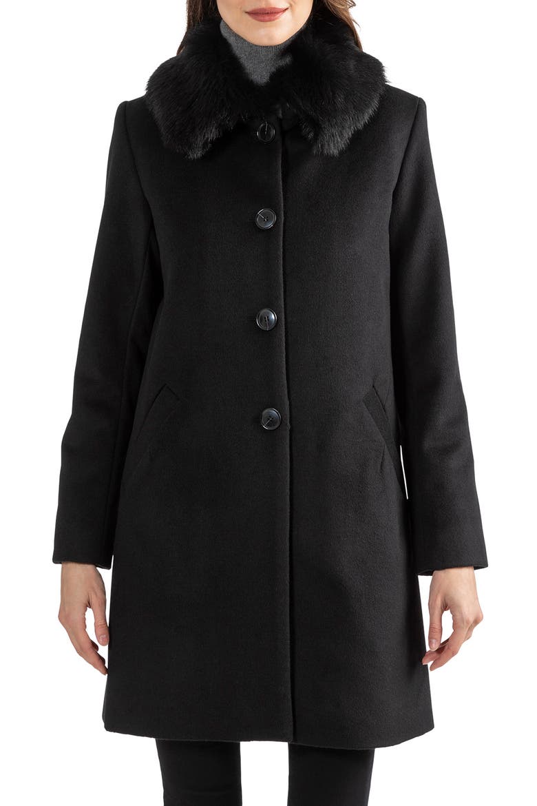 Toscana Genuine Shearling Club Collar Jacket, Alternate, color, BLACK