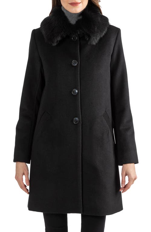 Sofia Cashmere Toscana Genuine Shearling Club Collar Jacket In Black