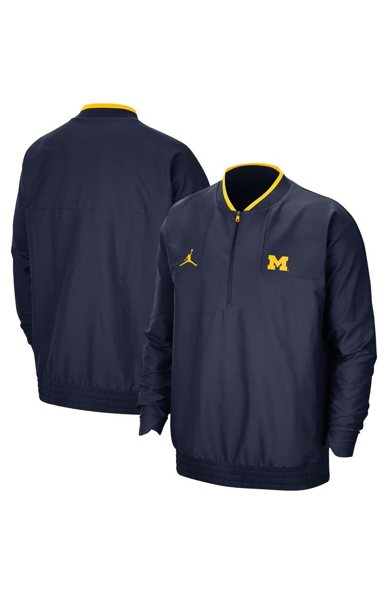 Jordan Brand Men's Jordan Brand Navy Michigan Wolverines 2021 Coach Half-Zip Jacket, Main, color, Navy