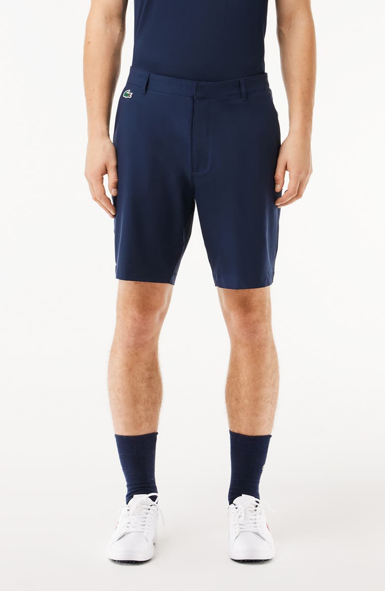 Lacoste Regular Fit Performance Golf Bermuda Shorts, Main, color, Marine