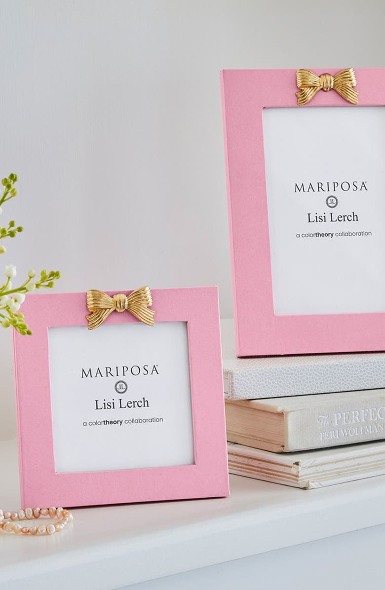 Mariposa Bow Pink 4 x 4-Inch Picture Frame, Alternate, color, Pink