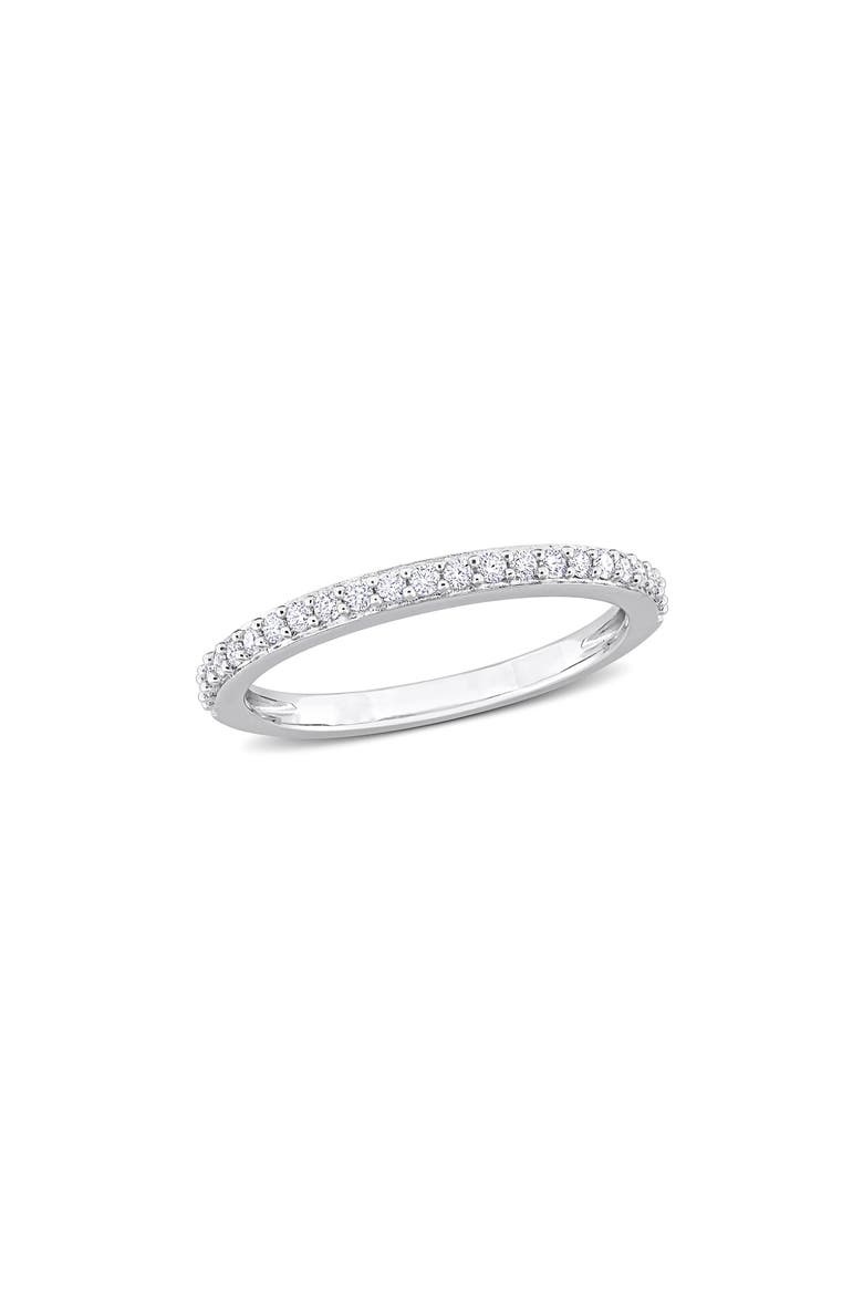 Sterling Silver Created Moissanite Band Ring, Main, color, SILVER