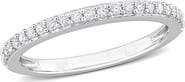 DELMAR Sterling Silver Created Moissanite Band Ring