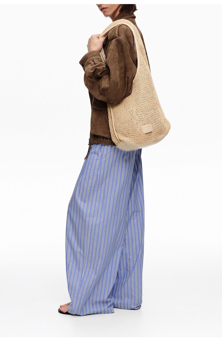 Bimba y Lola Woven Large Shoulder Bag, Alternate, color, Ivory