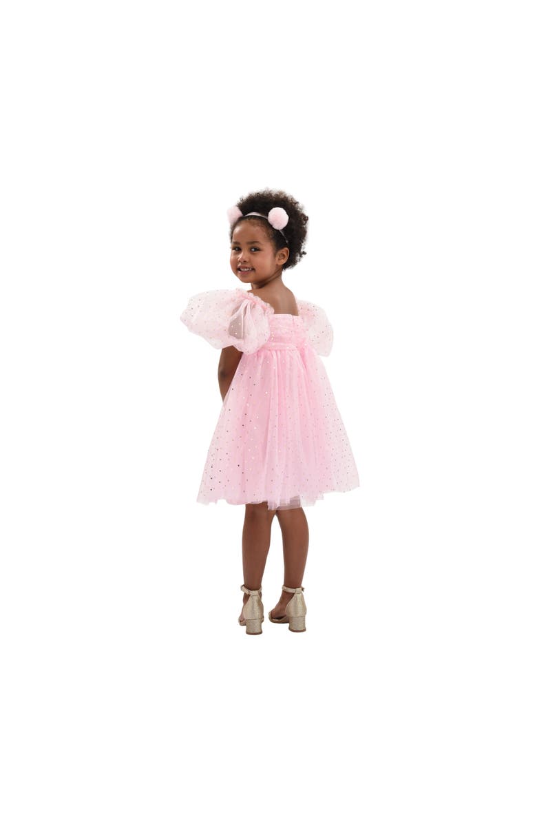 Mimi Tutu Tulle Dress with Puffed Sleeves, Alternate, color, Pink