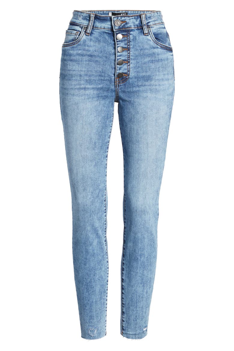 Donna Raw Hem High Waist Ankle Skinny Jeans, Alternate, color, FEELING