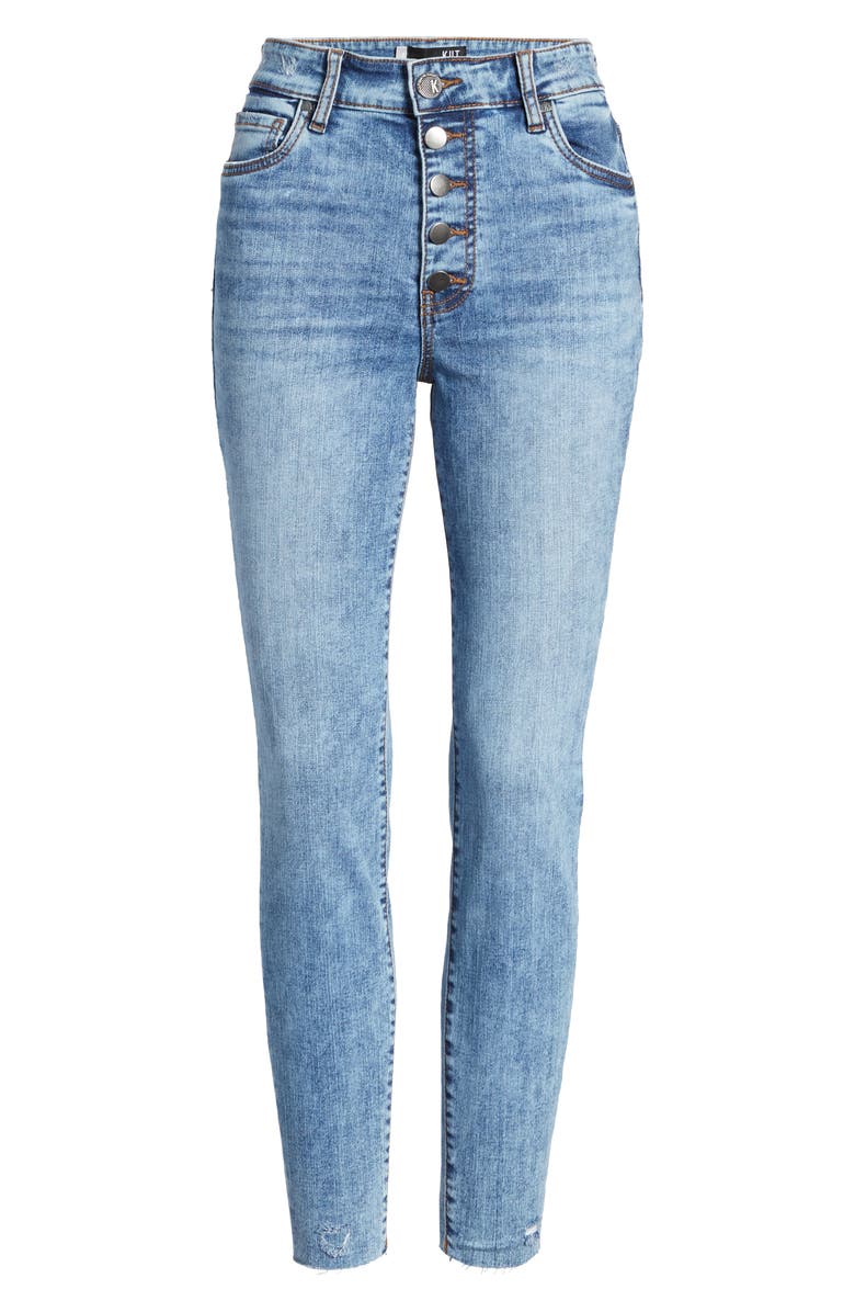 KUT from the Kloth Donna Raw Hem High Waist Ankle Skinny Jeans, Alternate, color,