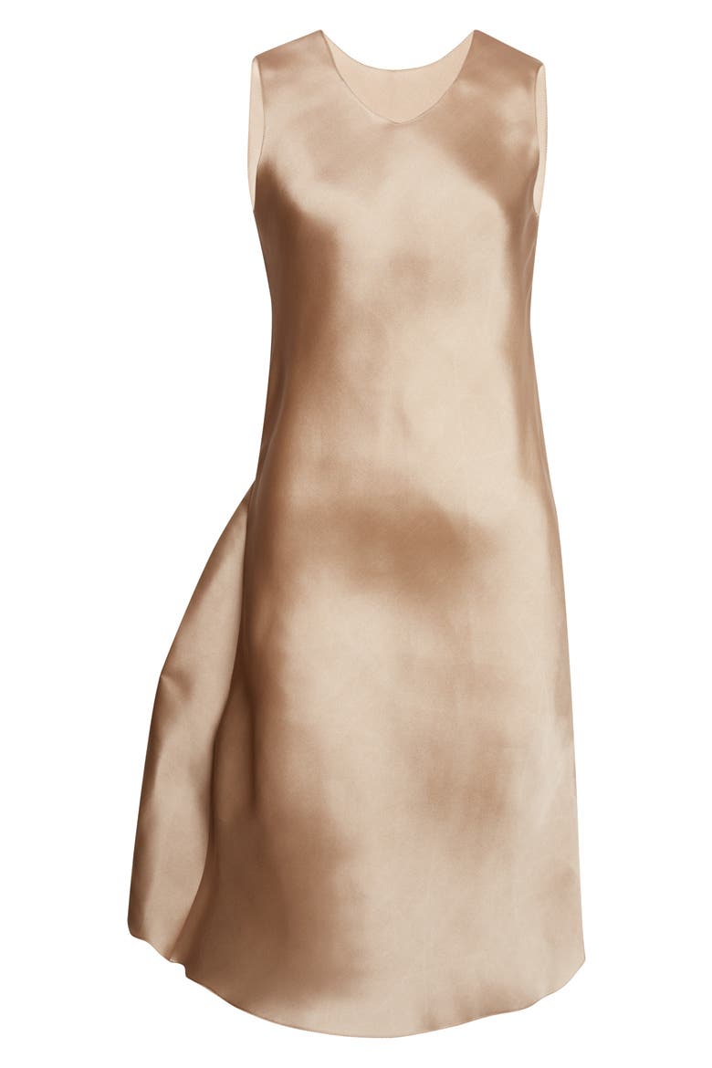 Gala Silk A-Line Dress, Alternate, color, CHAMPAGNE
