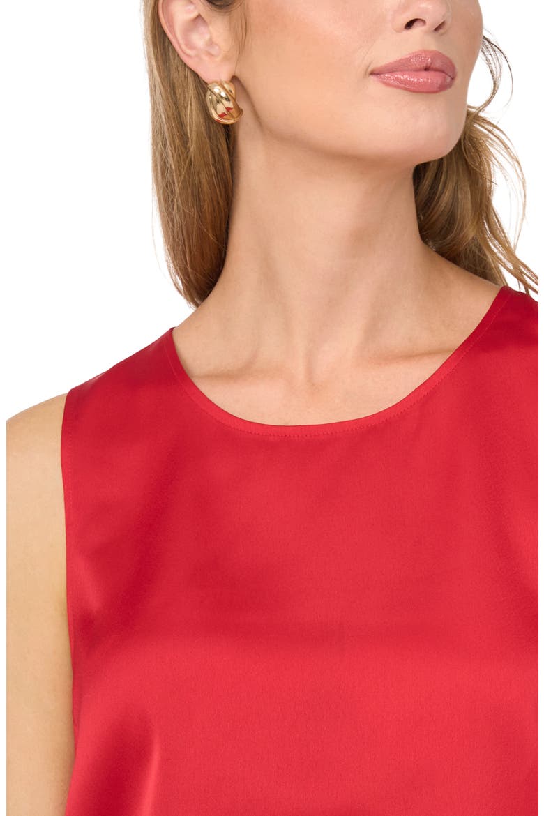 Satin Sleeveless Top, Alternate, color, ALLURE RED