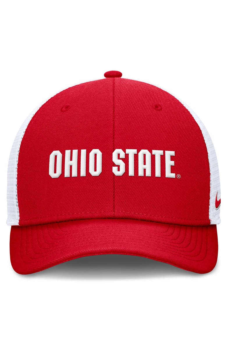 Nike Men's Nike Scarlet Ohio State Buckeyes Rise Performance Adjustable Trucker Hat, Alternate, color,
