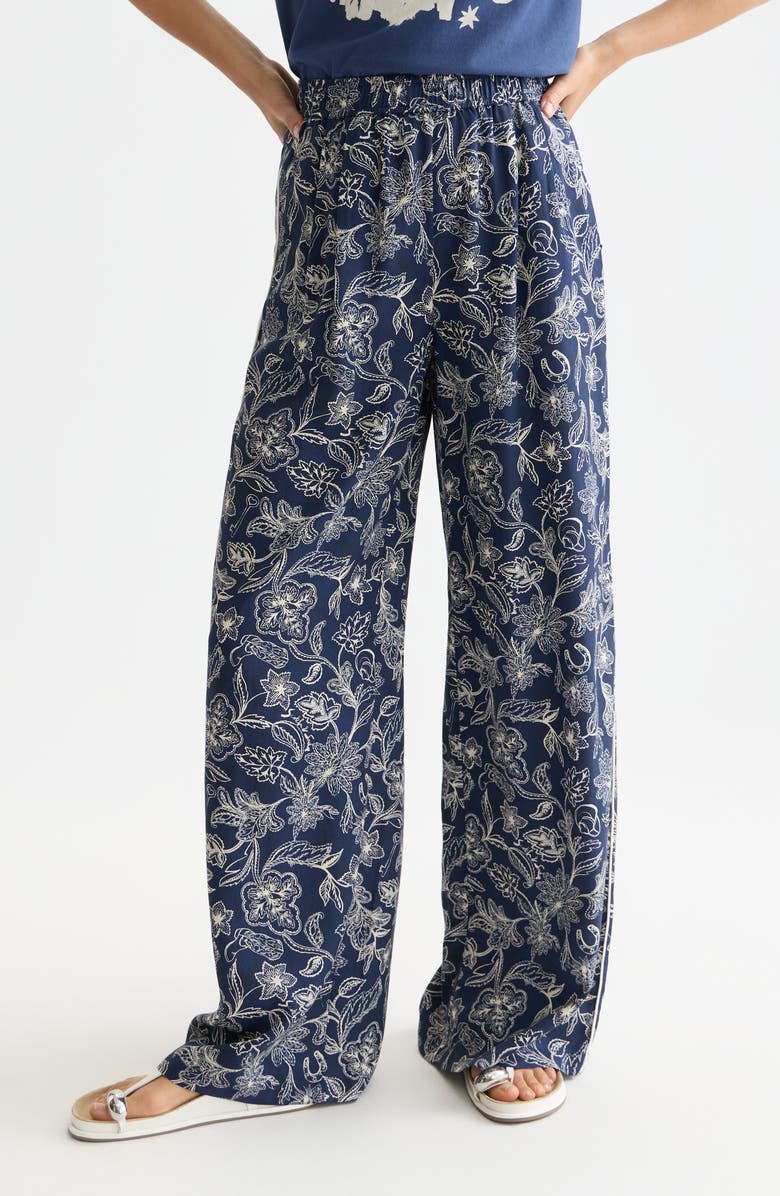 Scotch & Soda Eleni Print High Waist Wide Leg Pants, Main, color, Lucky Bandana Dress Blues