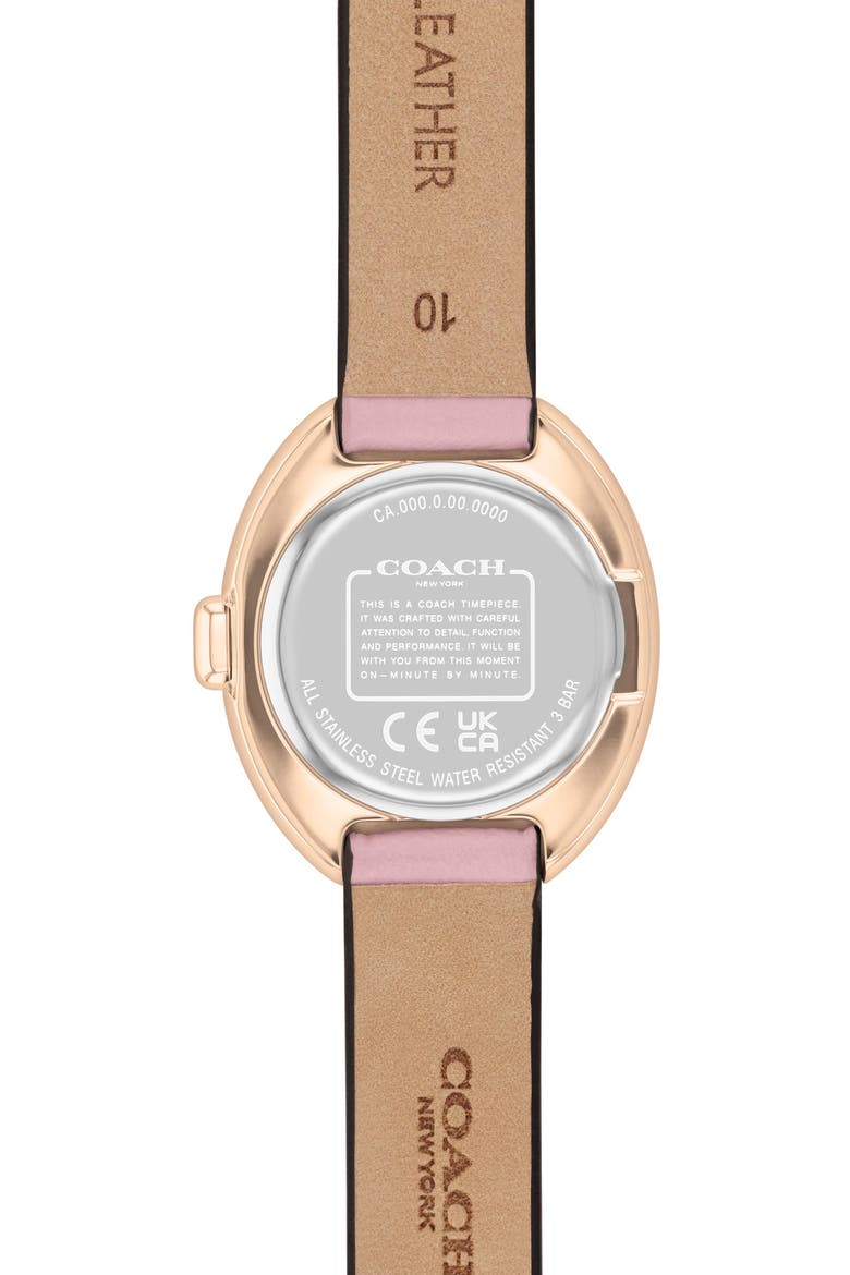 Sammy Leather Strap Watch, 22.5mm, Alternate, color, PINK