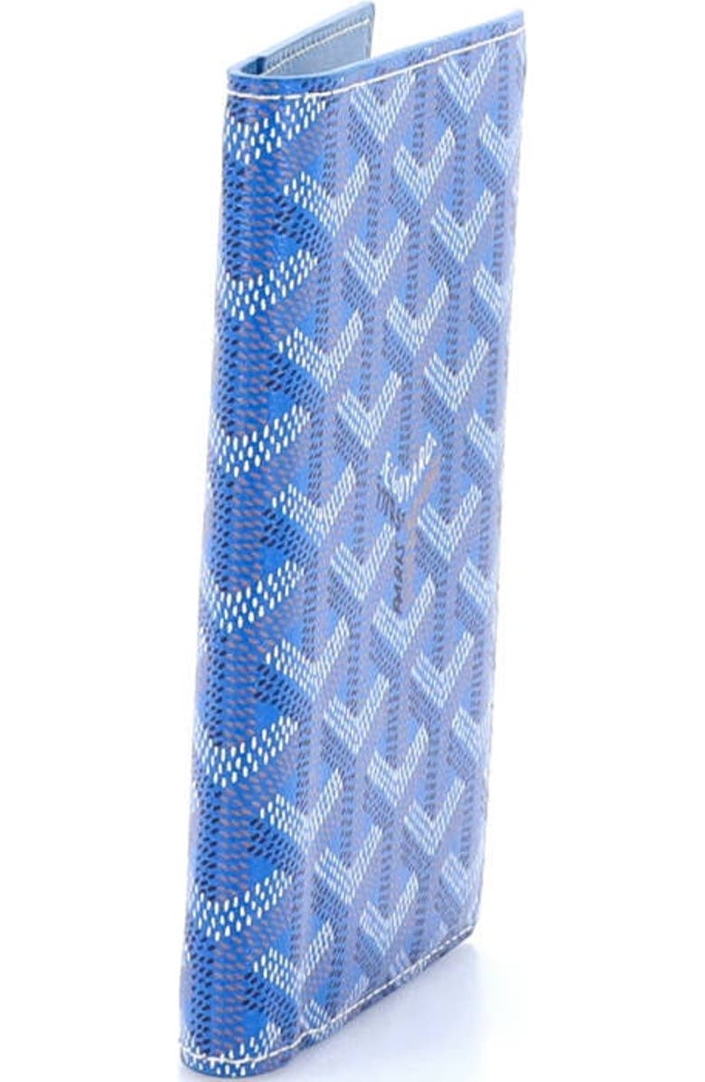 Pre-Owned Goyard Grenelle Passport Holder Coated Canvas, Alternate, color, Blue