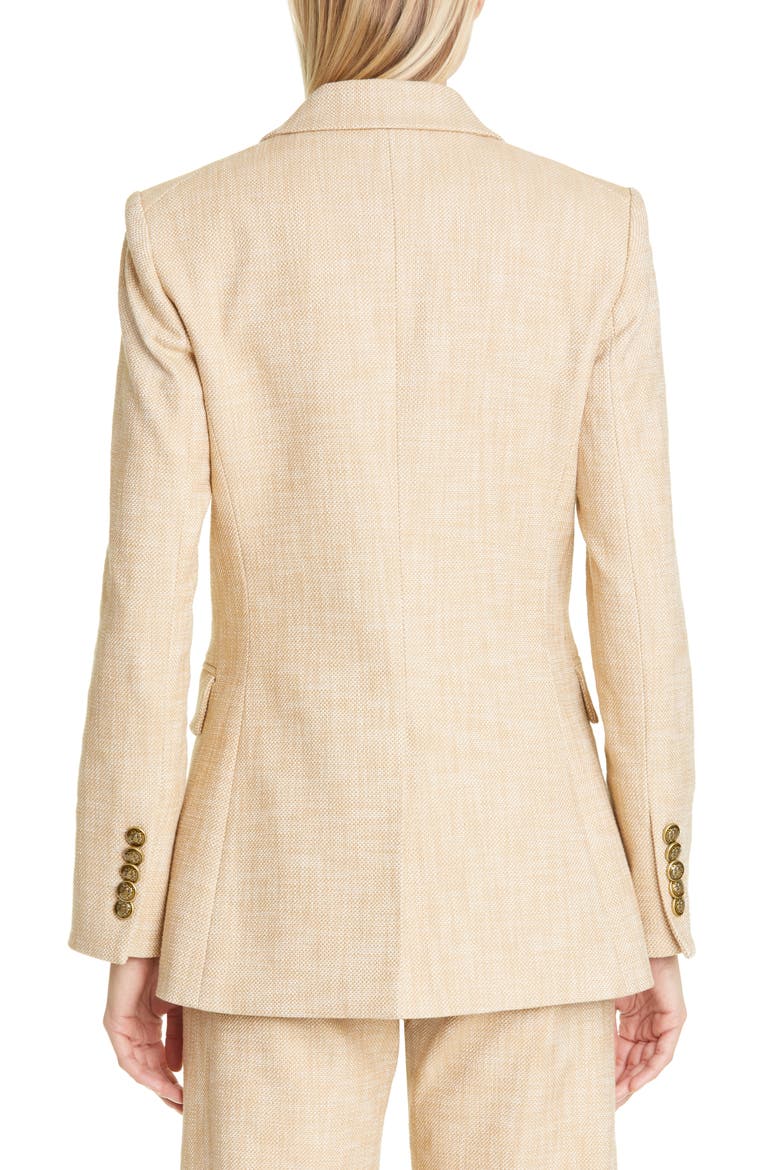Ellette Dickey Double Breasted Blazer, Alternate, color, CAMEL/ CREAM