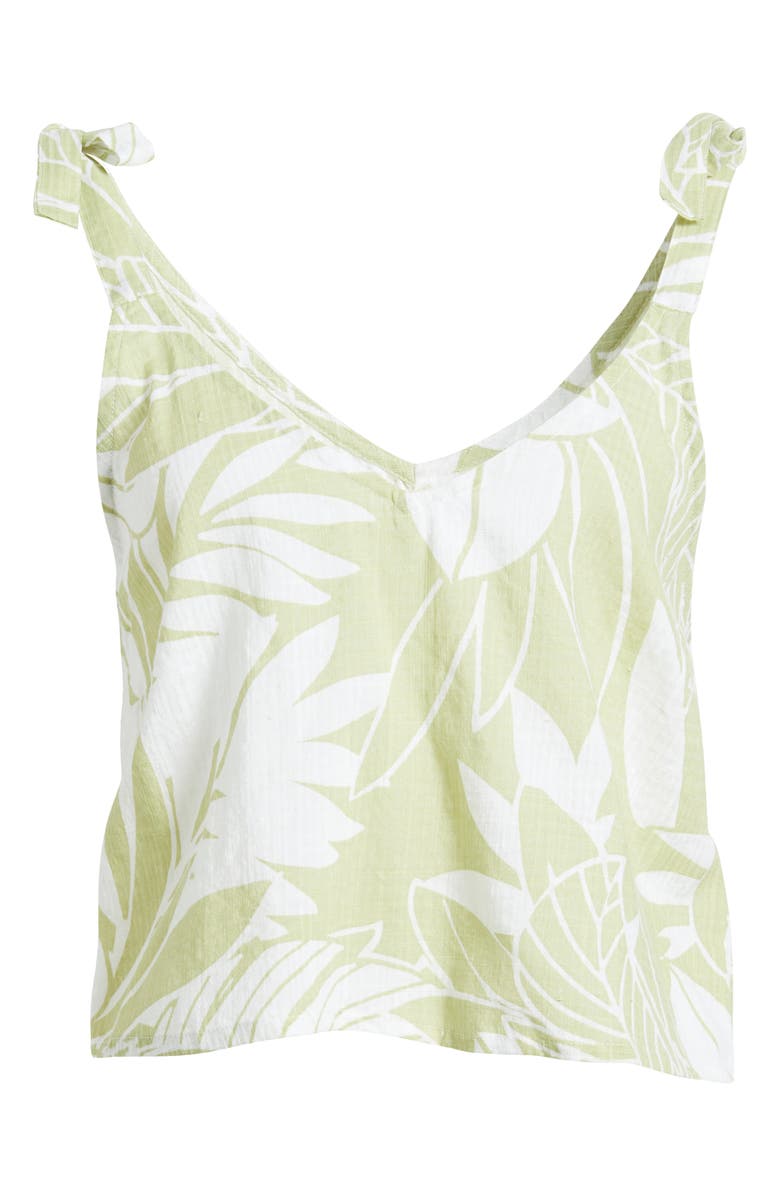 Rip Curl Cala Vadela Frond Print Tie Shoulder Tank, Alternate, color, Sage