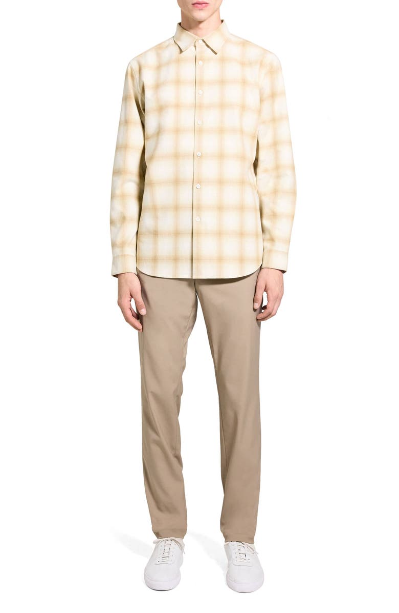 Theory Irving Fade Flannel Shirt, Alternate, color, Natural Multi