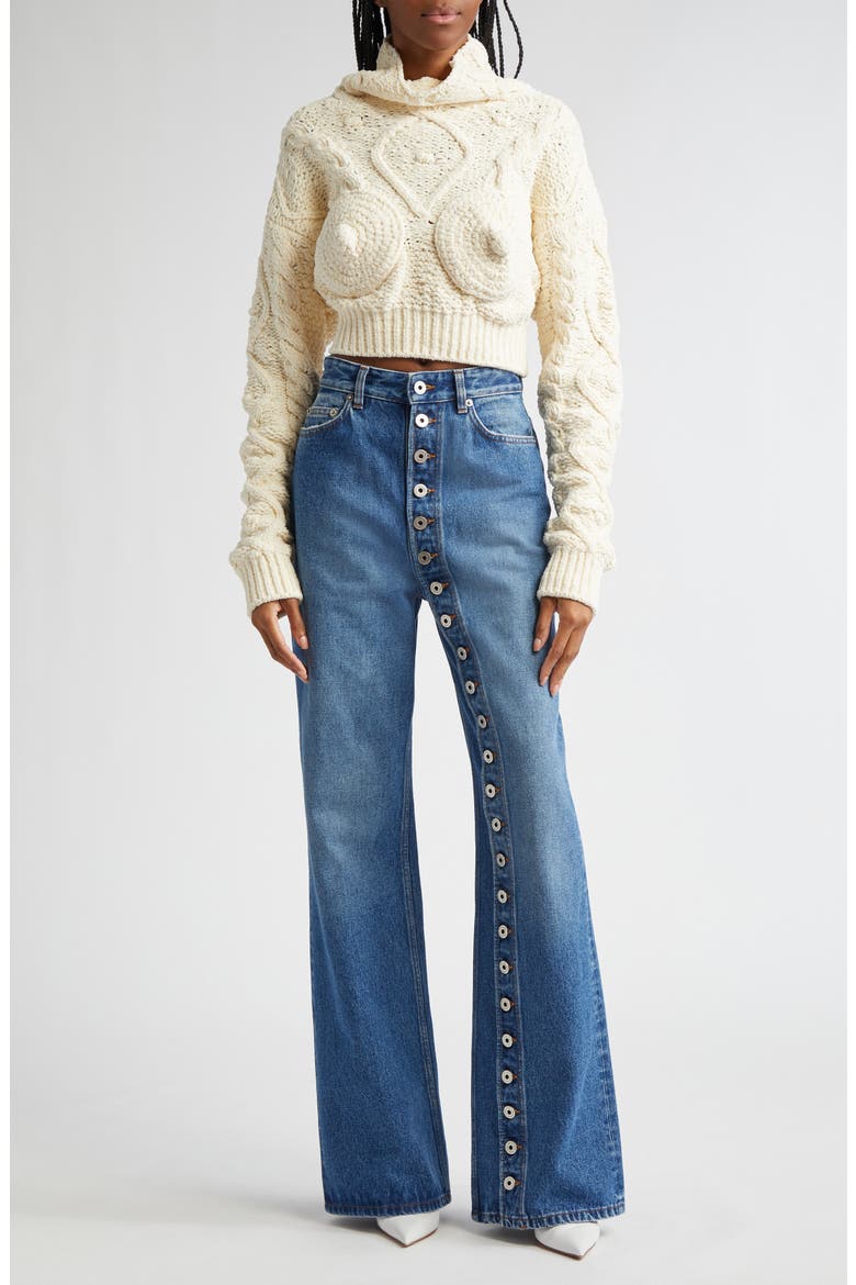 Madone Cable Knit Crop Sweater (Women) | Nordstrom
