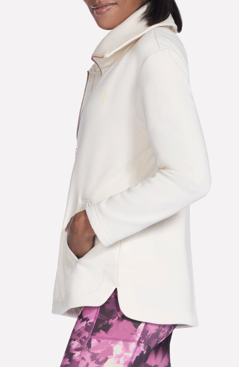 SKECHERS GO Snuggle<sup>™</sup> Tunic Full Zip Jacket, Alternate, color, Egret