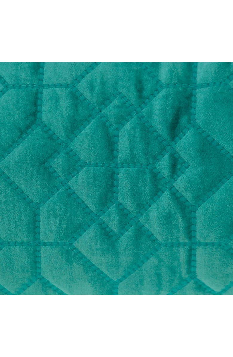 PARKLAND COLLECTION Tufted Velvet Oblong Throw Pillow, Alternate, color, Aqua