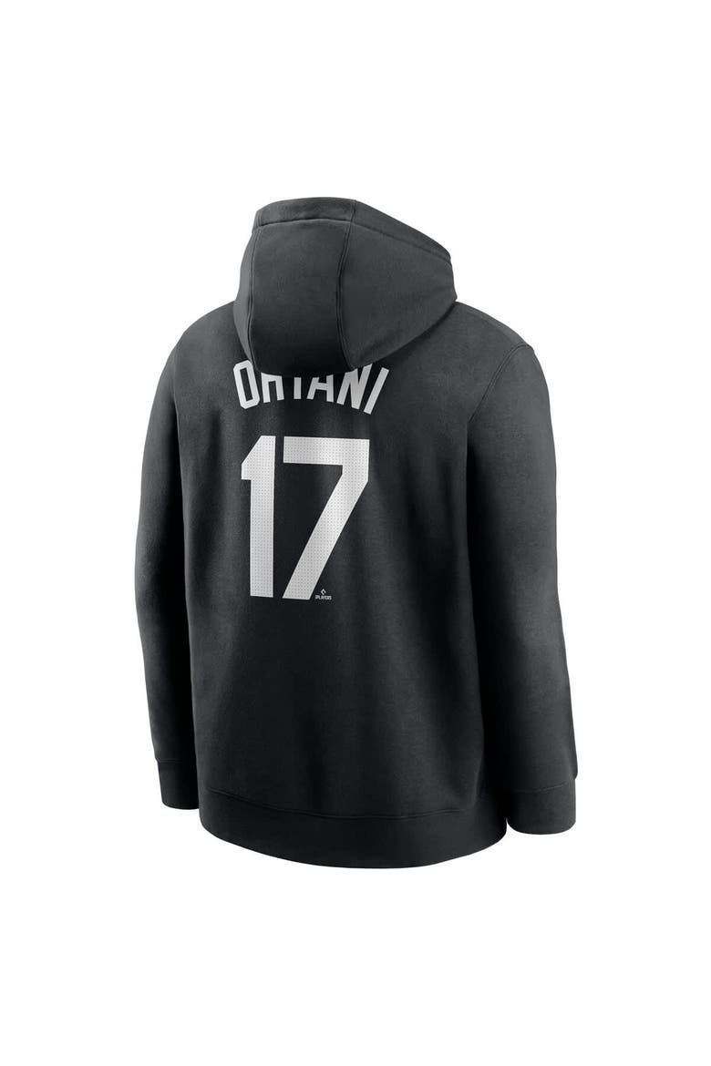 Men's Nike Shohei Ohtani Black Los Angeles Dodgers Player Name & Number Club Fleece Pullover Hoodie, Alternate, color, Black