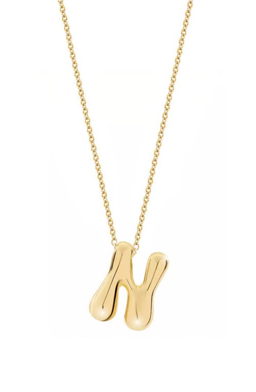 Jane Basch Designs Puffed Initial Pendant Necklace In Gold