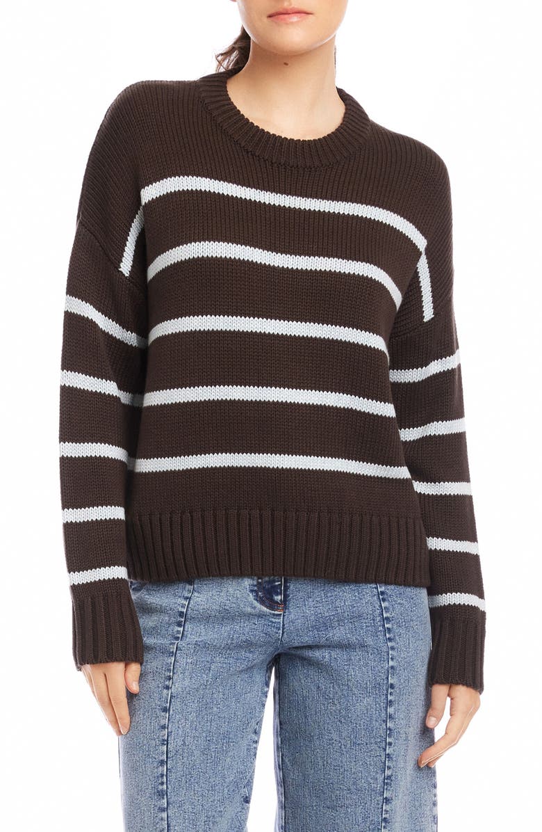FIFTEEN TWENTY Luca Stripe Crewneck Sweater, Main, color, Stripe